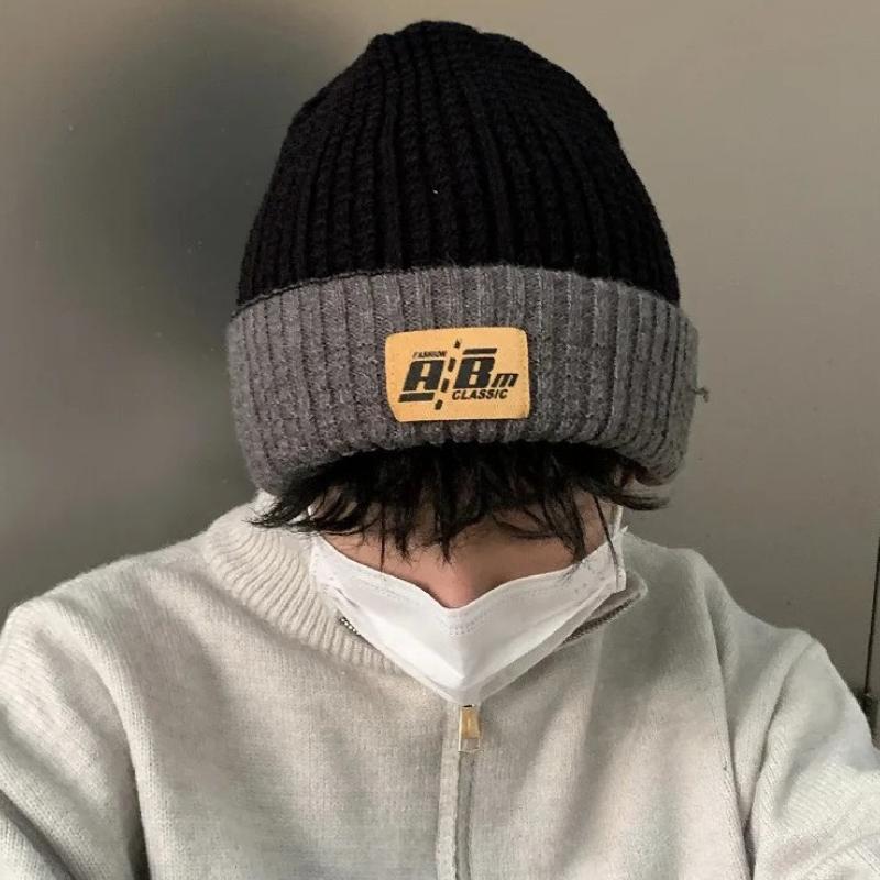 Winter Keep Warm Double Sided Knitted Mao Line Hat Men Women Autumn and Winter Versatile Ear Protection Baotou No Eaves Knitted Cap