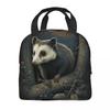 Die hungrige Opossum Isolierte Lunchtasche für Frauen Wasserdicht Tier Haustier Kühler Thermische Lunch-Tragetasche Strand Camping Reise