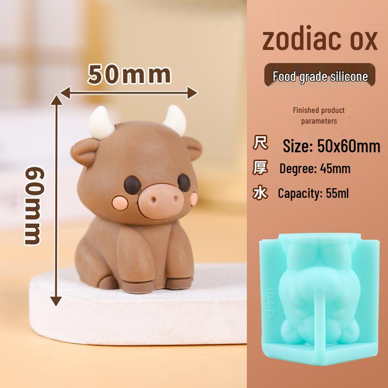 **Chinese Zodiac Silicone Molds: 3D Cartoon Chocolate & Cake Decorating Set**