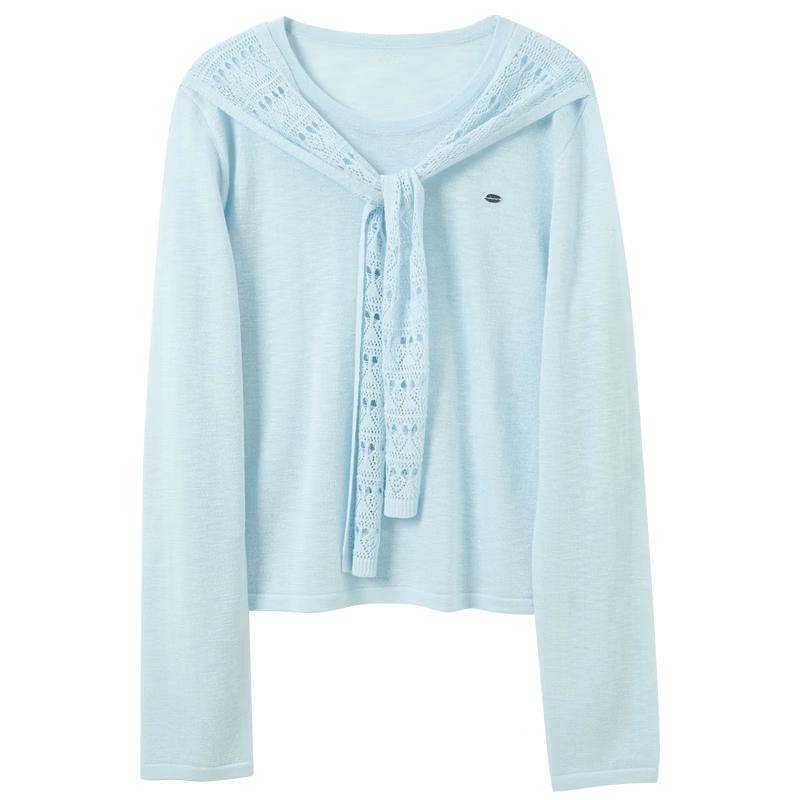 Sancai Plus Size Draped Knit Long Sleeve Top XL