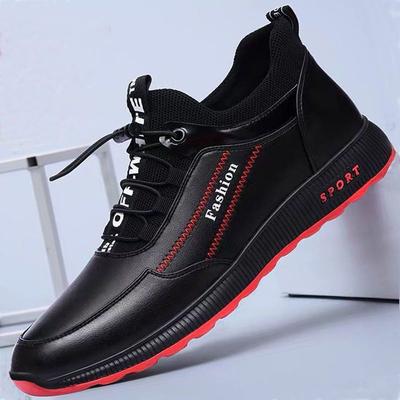Chaussures Décontractées d'Hiver pour Homme à Semelle Souple Légère Imperméable Cuir Tout Match Baskets Mode Style Coréen