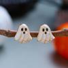 Cute Cartoon White Ghost Stud Earrings for Women Funny Monster Little Devil Earrings Halloween Gothic Party Spooky Jewelry Gift