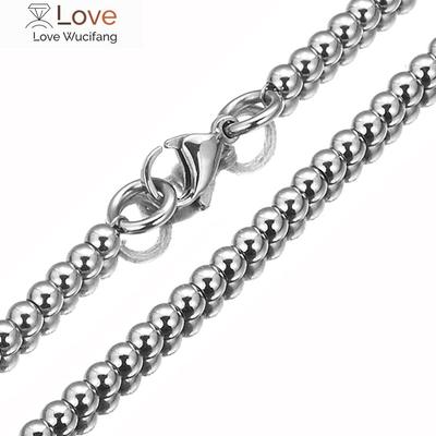 6mm / 8mm / 10mm Schwere 316l Edelstahl Rosenkranz Perlen Link Kette Halskette Für Frauen Männer Mode schmuck
