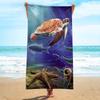 Ocean Turtle Print Quick Dry Beach Towel, Absorbent Sandproof Towel for Summer Swimming Pool Travel Camping Beach