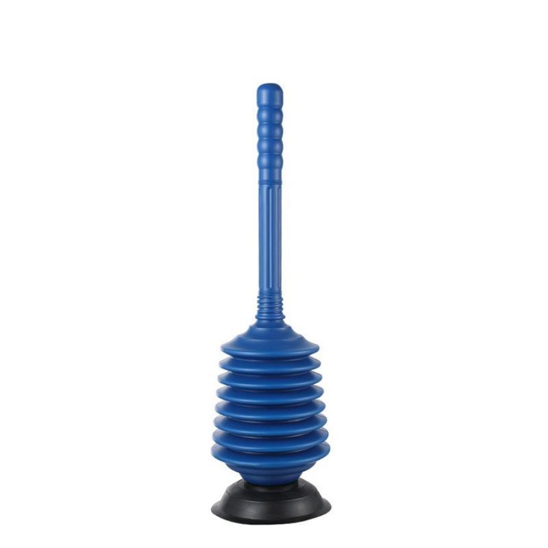 Blue Thickened Bellows Toilet Plunger Heavy Duty High Suction for Apartment Bathroom Clog Cleaning