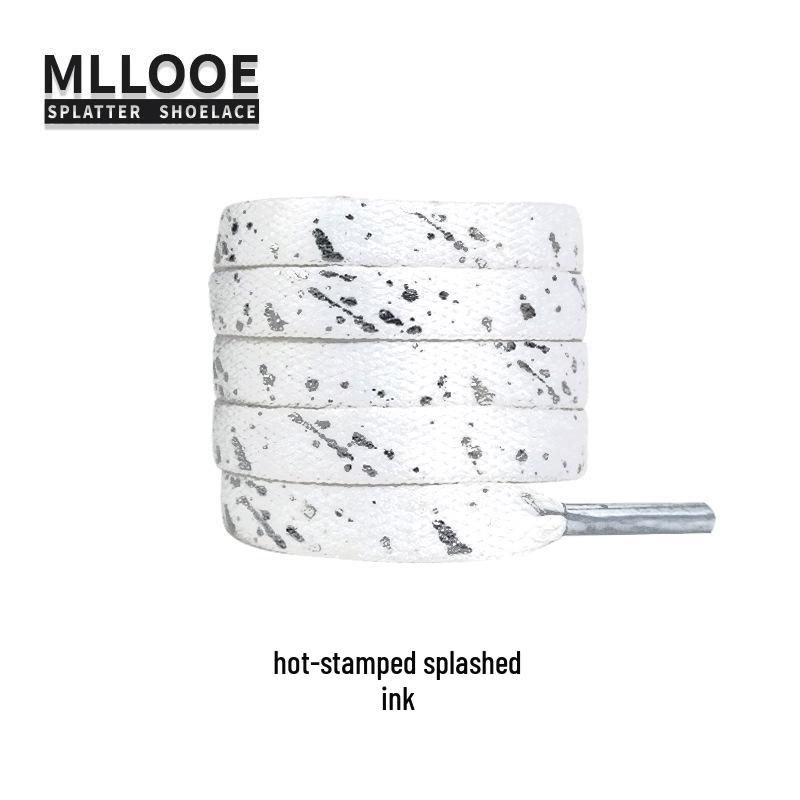 Black and White Splatter Ink Shoelaces for AF1, Dunk, Skate, and Casual Shoes