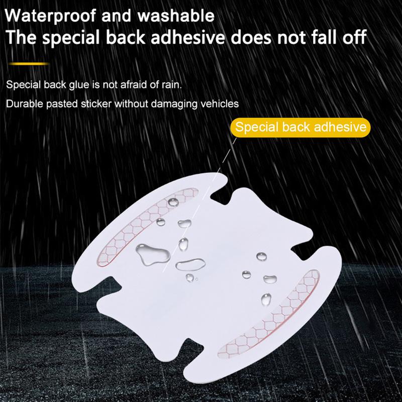 8pcs Universal Car Door Bowl Anti Scratch Protection Strip Car Door Handle Sports Styling Protective Sticker Car Accessories