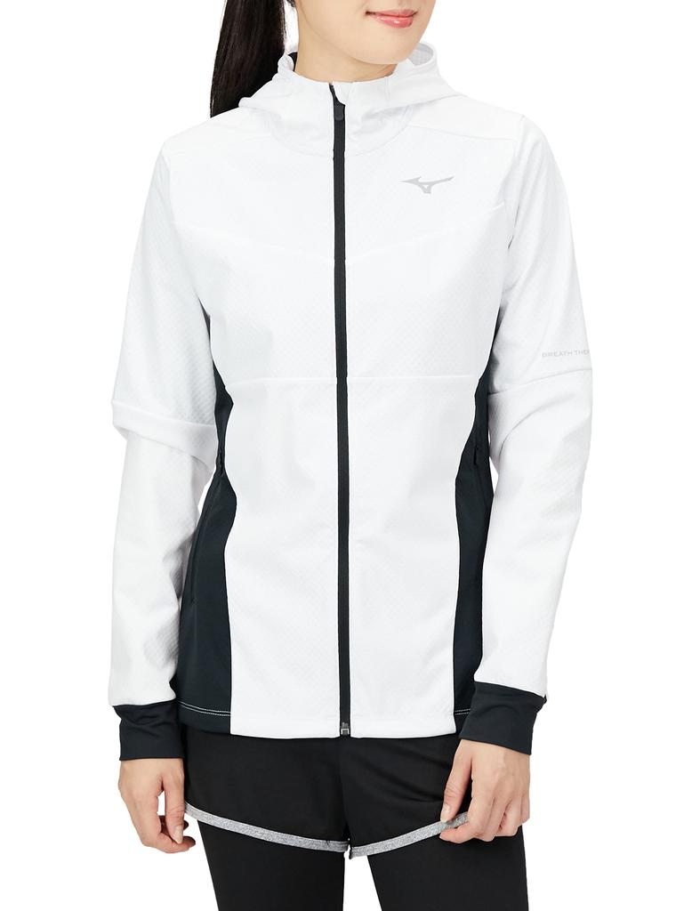 Mizuno Thermal Charge Aurora Running and Track Size M Women's Jacket, Reflective, Wear, J2ME2702, White,