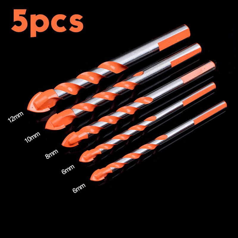 5/7 Pcs Set Drill Bits Triangular-overlord Handle Multifunctional Quality Drill Bits Perforator Ceramic Marble Tile Drill Handle