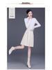 High-Waisted A-Line Leather Skirt for Women, Autumn/Winter, Pleated Lambskin Midi Skirt, Age-Defying & Classic Design