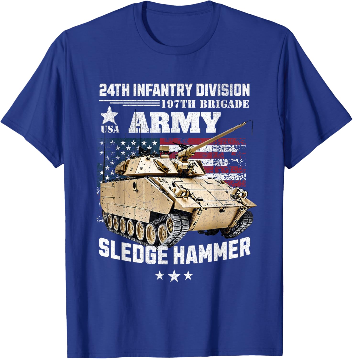 US Army 24th Infantry Division 197th Brigade Veteran Pride TShirt 100 Cotton ONeck Short Sleeve Summer Casual Mens Tshirt S