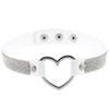 Black Leather Heart Rhinestone Choker Necklace Women Crystal Choker  Statement chocker collar fashion jewellery