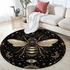 Colorful Winged Bee,Round Area Rug,Carpet Rug for Living Room Bedroom Sofa Playroom Decor,Non-slip Floor Mat