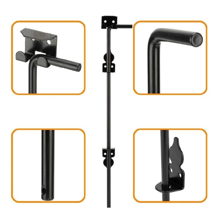 Portable Sturdy 12Inch Cane Bolts with Wide Brackets for Firm Double Door Locking In Various Weather Conditions 2 Pack