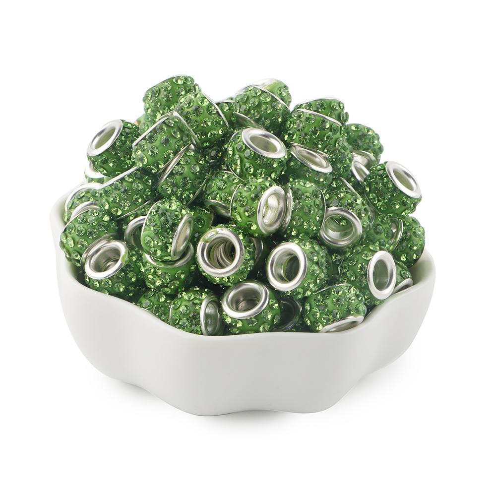 20Pcs 11.5mm Round Rhinestone Crystal Glass Big Hole Beads For Jewelry Making Charms For Bracelet Earrings Jewelry Accessories