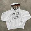 Men's Zippered Treasure Boy Hoodie Sweatshirt - English Print, Autumn/Winter 1994