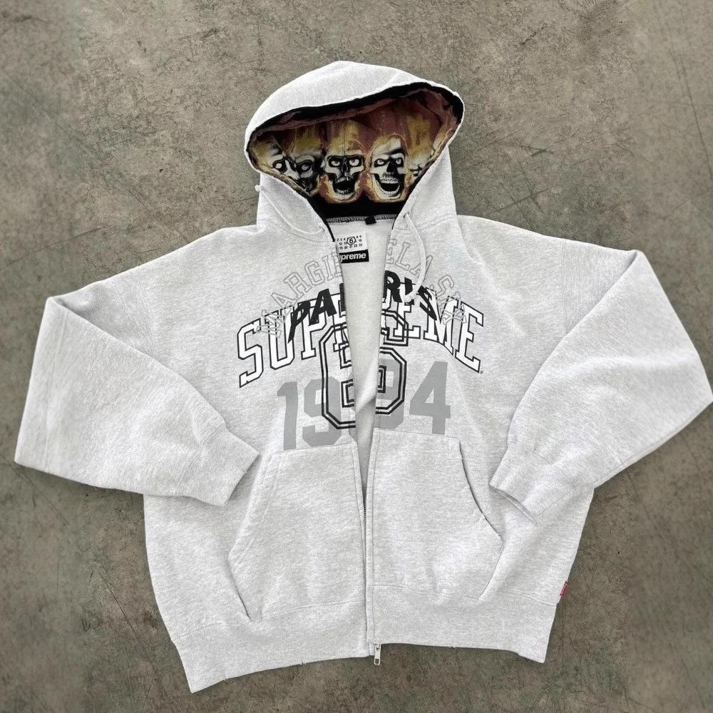 Men's Zippered Treasure Boy Hoodie Sweatshirt - English Print, Autumn/Winter 1994