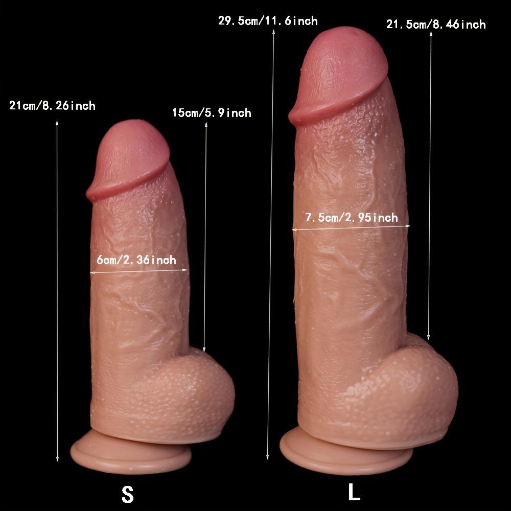 Realistic Male Dildo with Strong Suction – 2 Sizes (8.27"/11.61"), Soft Silicone, Perfect for Beginners, Couples, Men & Women, No Battery Needed