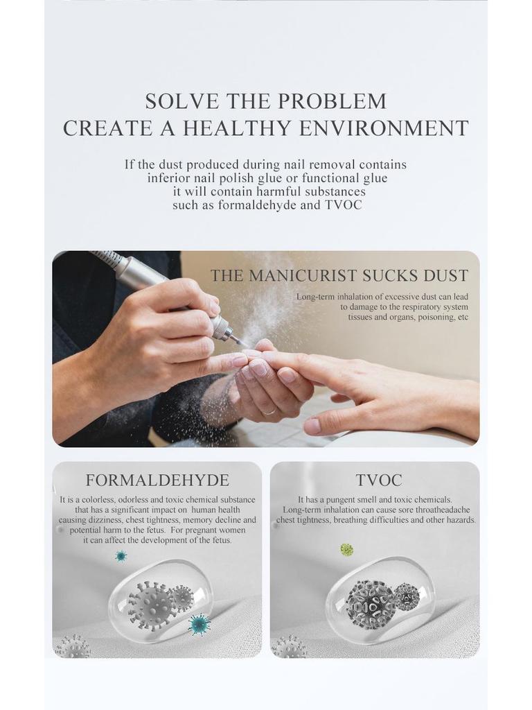 Double Turbine High Suction Silent G5 Nail Dust Collector