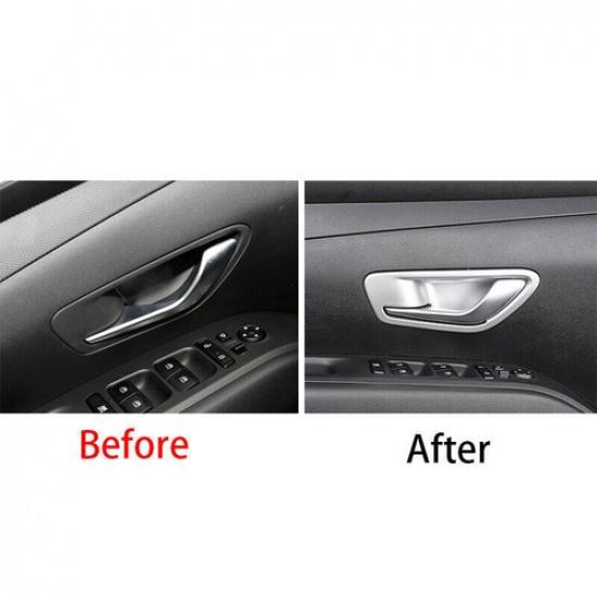 Inner Door Bowl Sticker Cover Trim For Hyundai Tucson - ABS Matte Silver