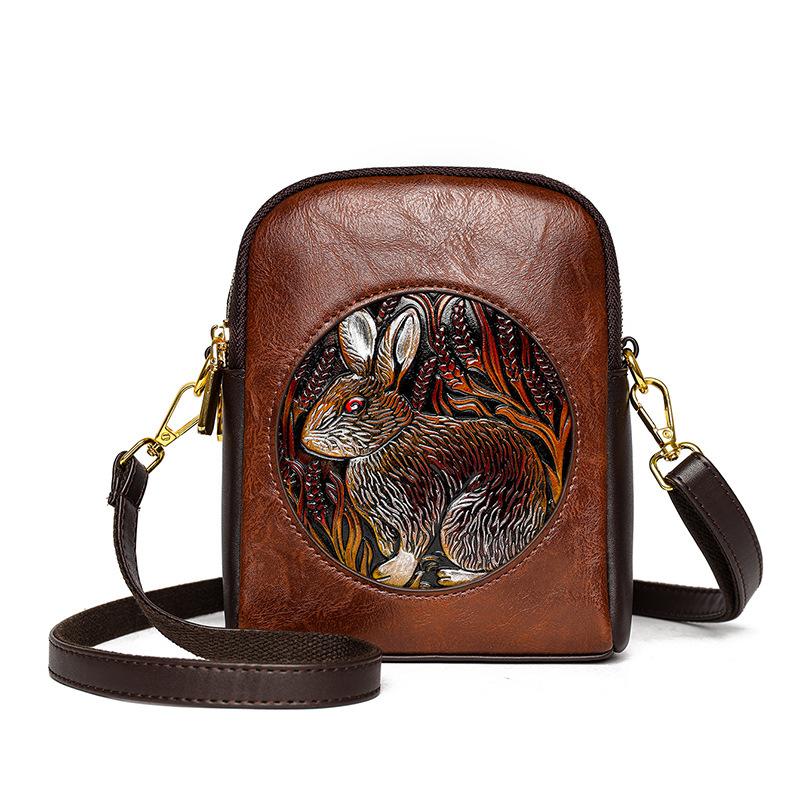 

Повседневная сумка через плечо с тисненым принтом пиона премиум-фактуры - новая сумка через плечо в китайском стиле для повседневного использования и поездок на работу