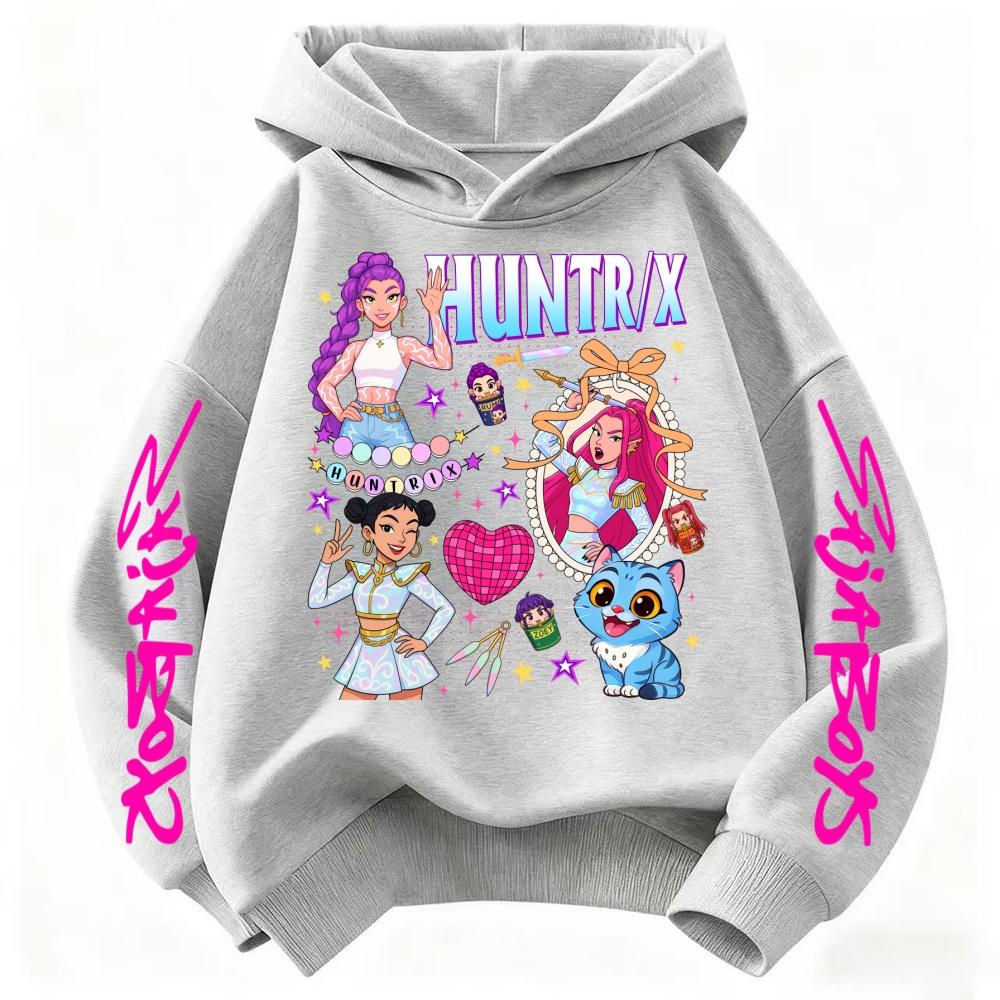 Autumn Anime K Pop Demon Hunters Children's Hoodie Harajuku Hip Hop Pullover Top Sweatshirt Sportswear Fashion Y2k Clothing