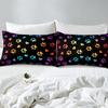 Color Dog Paw Print Pattern Bed Hat Four-Piece Bedding Set Bedroom Dormitory Bedding Decoration