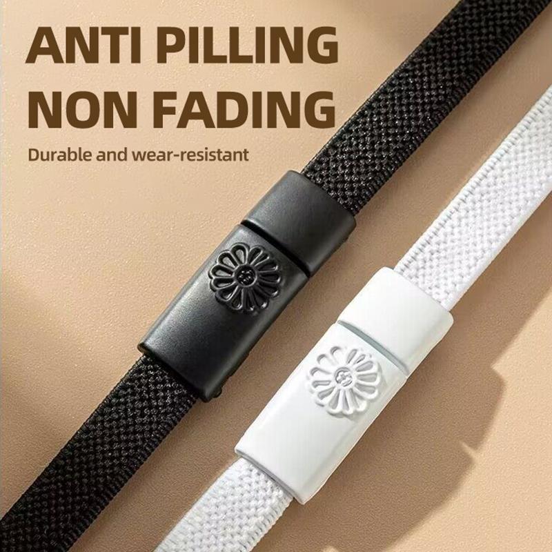 No-Tie Buckle Shoelaces White Elastic Stretch Flat Sports Laces for Adults and Kids No-Tie Fixing Magic Strap