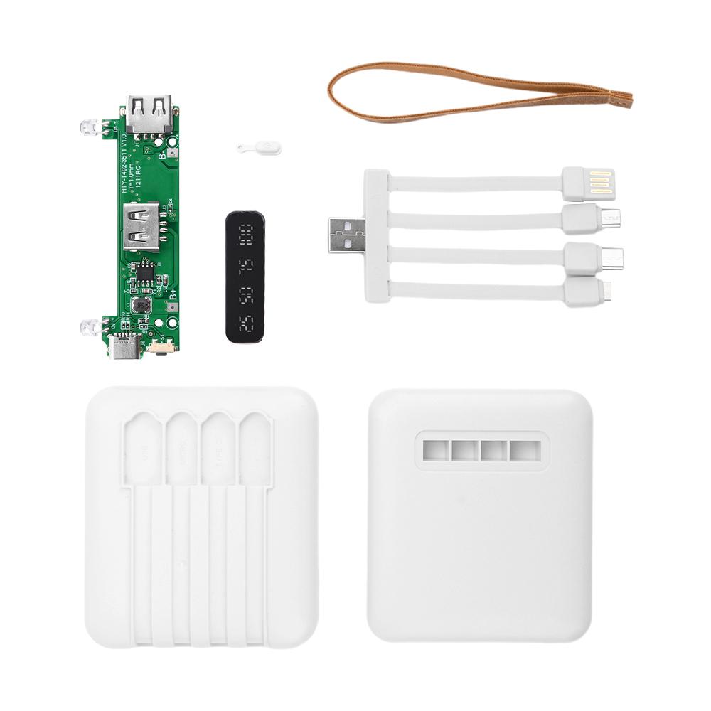 4-wire 3 Cells 18650 Battery Mobile Power Kits Self-wired Detachable DIY Charging Treasure Kit With LED Light Digital Display