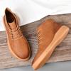 Martin boots men's 2025 winter new leather high-top velvet thermal short boots British retro boots men's cotton shoes