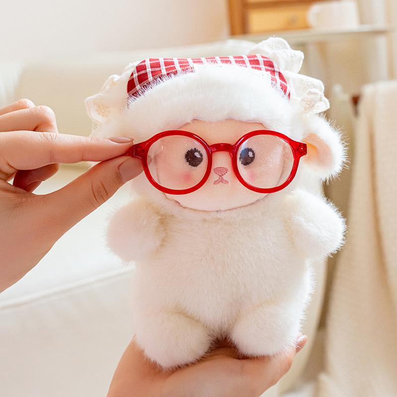 Engel Kleines Schaf Plüschtiere Zart Kuschelig Mit Brille Kleines Schaf Puppe Sanft Kinder Beruhigen Tierpuppe Hübsche Dekoration