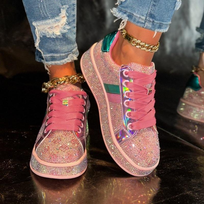 Fashion Women Sneakers 2025 New Sparkles Luxury Platform Designer Shoes for Woman Trainers Rhinestone Fashion Casual Sneakers Women