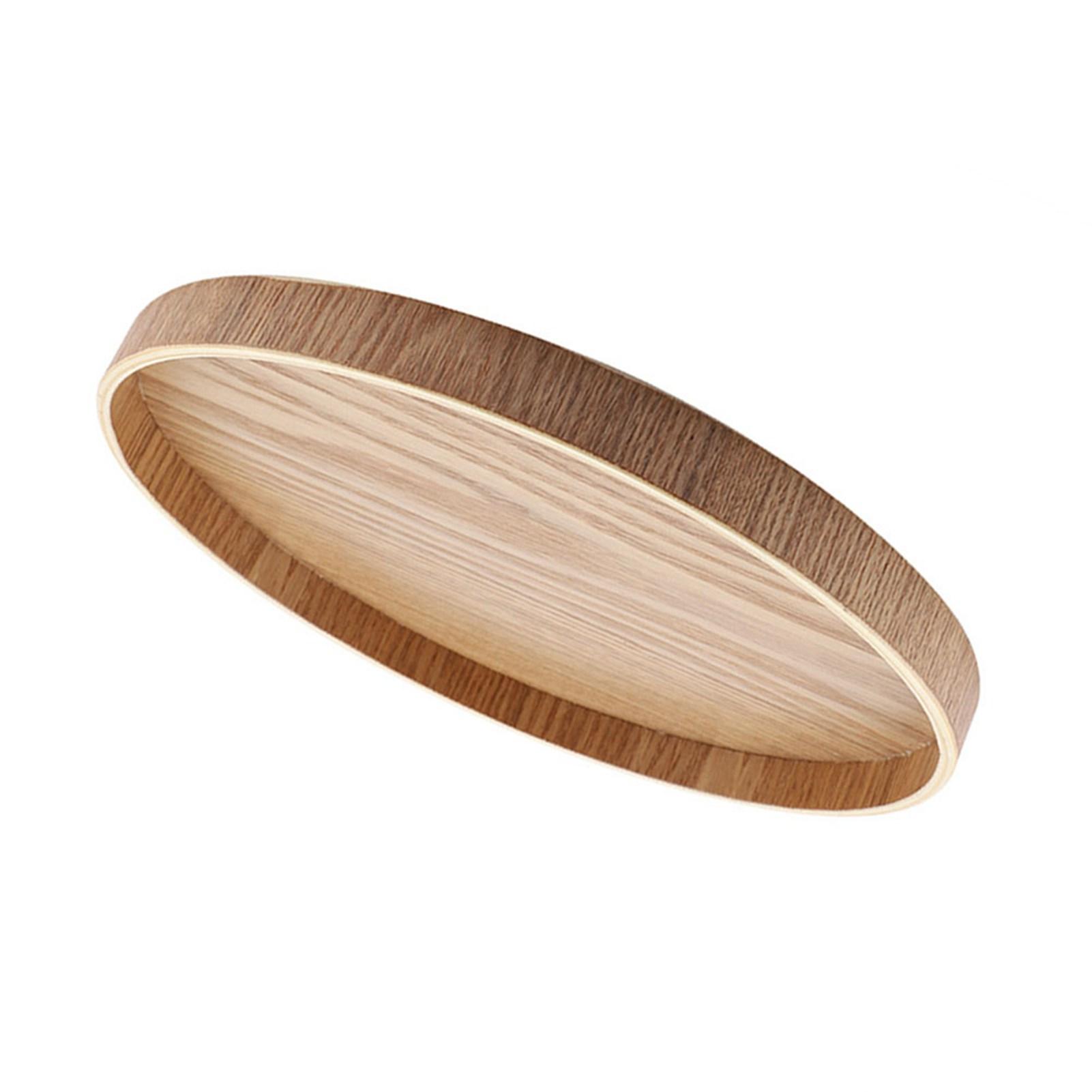 

Wooden Serving Tray Plate for Tea Set Fruits Candies Food Home Decoration 27cm