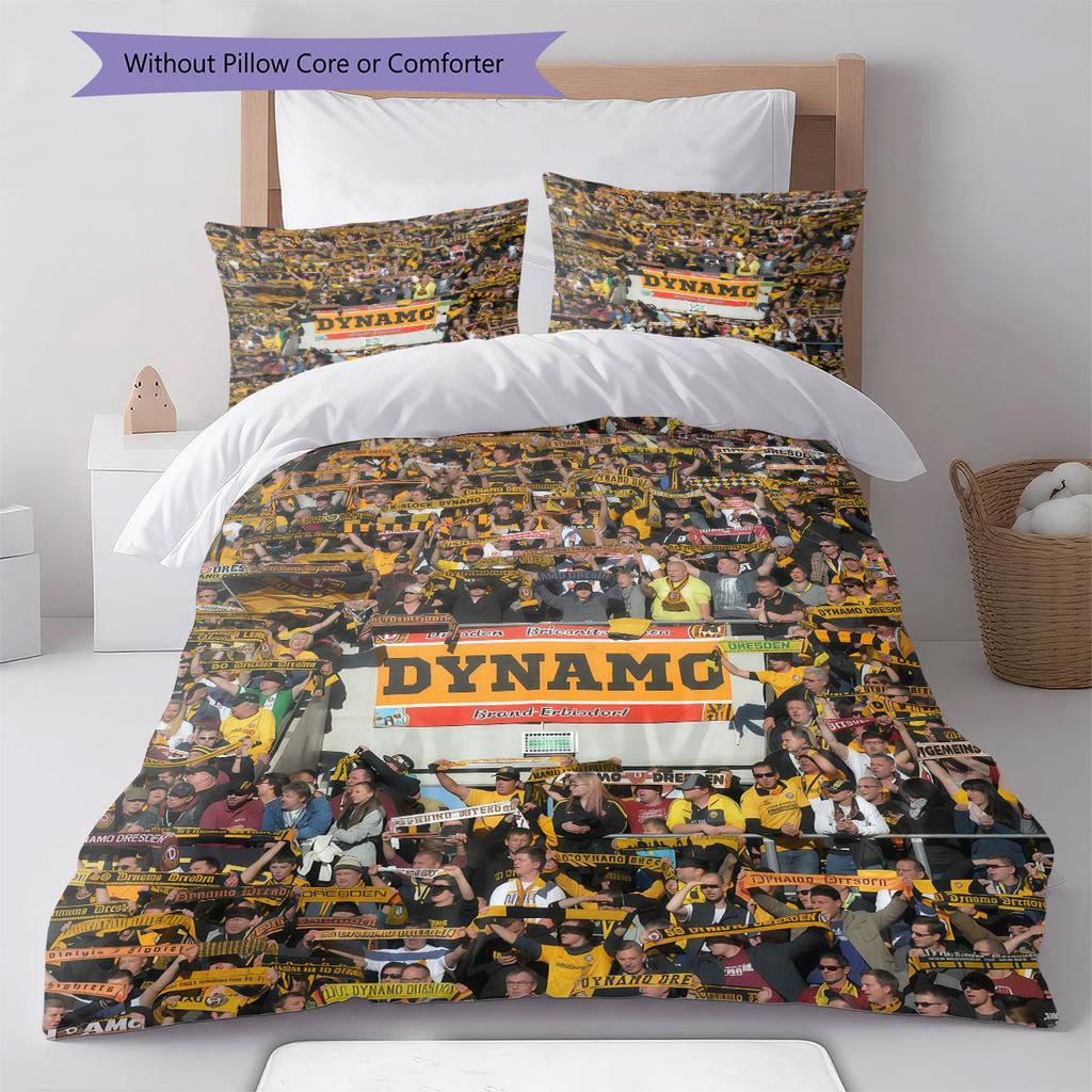 SG Dynamo Dresden Pattern Bedding Home Decoration Birthday Gift ( 1 duvet cover + 2 pillowcase, without core),fan merchandise.