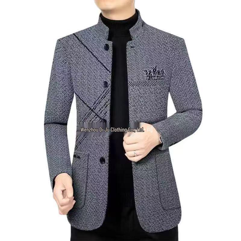 Men's High-Quality Stand Collar Casual Suit Jacket for Autumn
