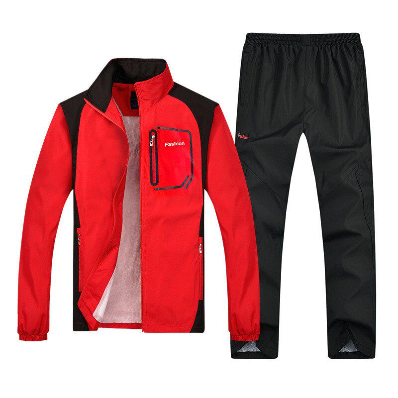 Mens Tracksuit Set Two Pieces Spring Autumn Sporting Track Suit Male Sweatshirts Jacket +Pants