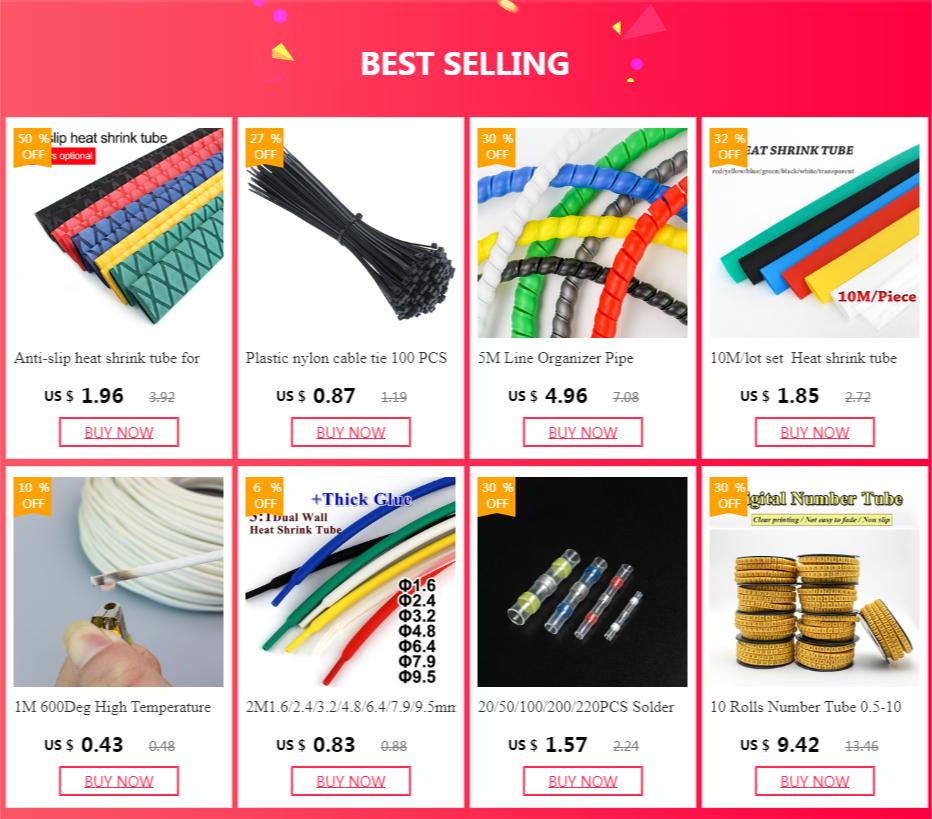 1Roll of  Clear 3:1 Heat Shrink Tube With Double Wall Glue Tube Diameter 1.6/2.4/3.2/4.8/6.4/7.9/9.5/12.7/15.4/19.1/25.4/30