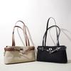 Old Money Stil Retro Leinen mit Leder Schultertasche einfache Mutter und Kind Tasche große Kapazität Pendler Unterarm Tote Bag Damen