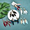 Bohemia Tassel Feather Drop Dangle Earrings Ear Hook Womens Wedding Jewelry Gift