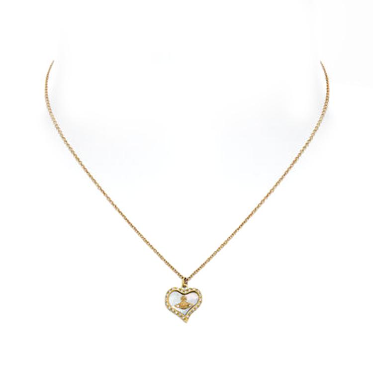 

Vivienne Westwood Heart Design Brass Necklace Women necklace Gold 8050889847540 Basic Packaging-Dust Bag+Box