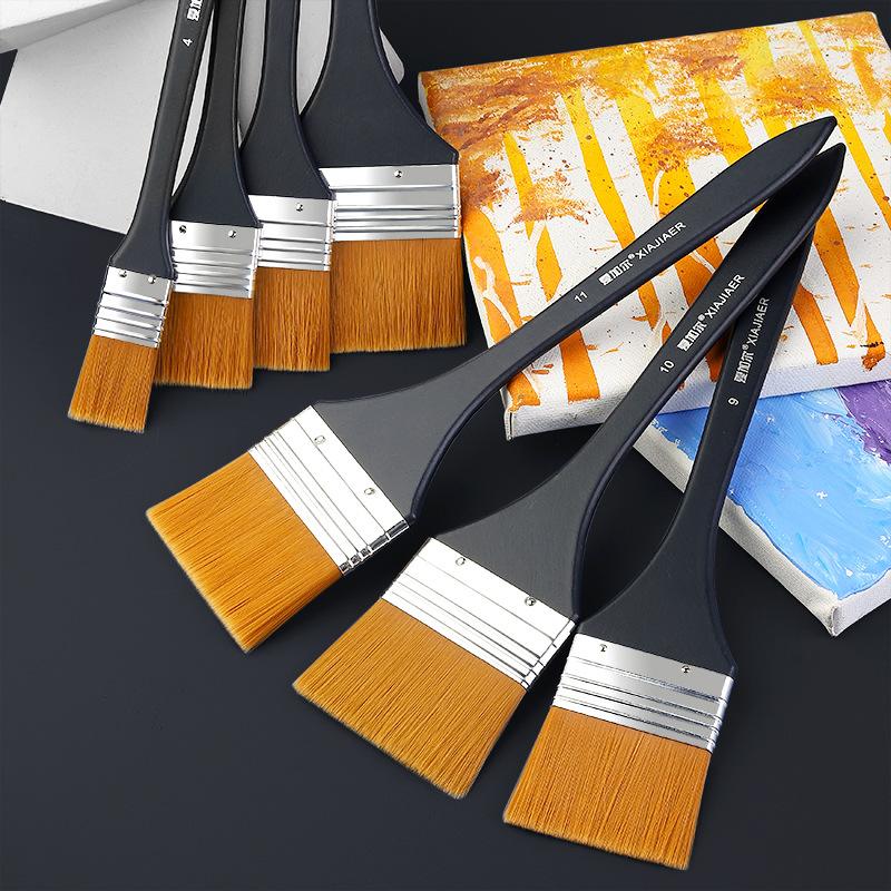 6 Sizes Nylon Hair Wooden Handle Watercolor Paint Brush Pen Learning DIY Oil Acrylic Painting Art Paint Brushes Supplies