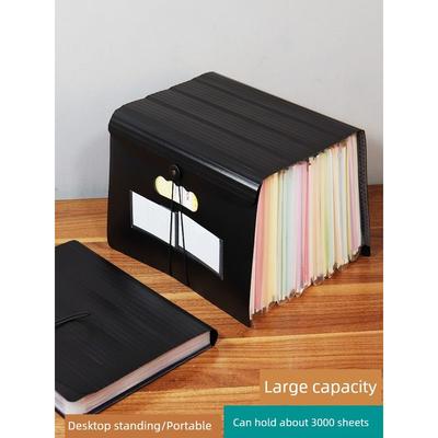 A4 Folder Large Capacity Desktop Storage File Handbag Multi-Layer Classification Materials Expanding File Multi-Functional Office Supplies