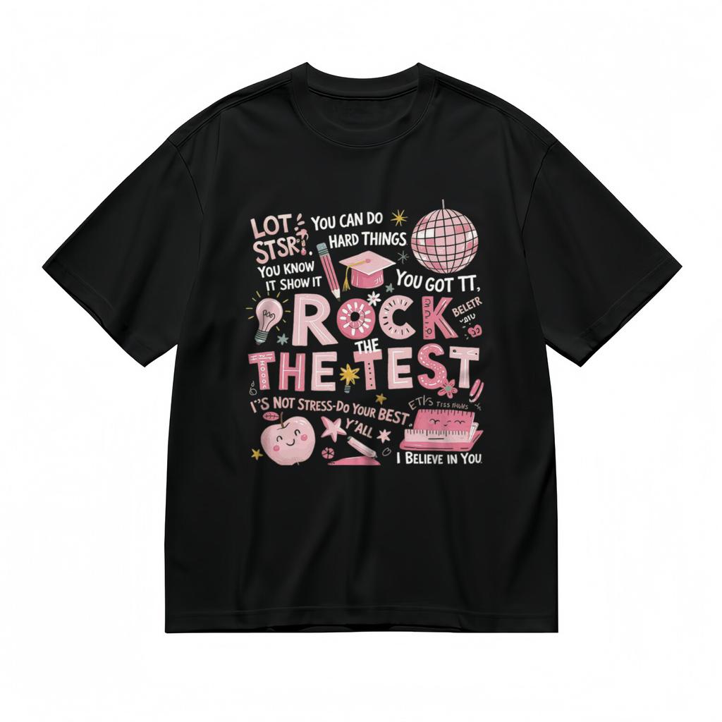 Men's Fashion Classic T-Shirt Mens Womens Tees Top Rock the Test With Pencil Cap Design Tee
