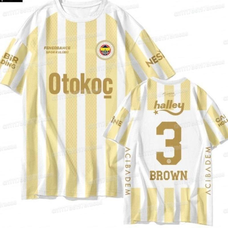 Nuevas Camisetas de Local y Visitante del Fenerbahce 2026 para la Temporada 2026-27, Camiseta Deportiva de Manga Corta Estilo Familiar Impresa en 3D para Aficionados