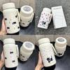 Cat Pattern Insulated Large Capacity Water Bottle With Leakproof Lid For Students And Commuters