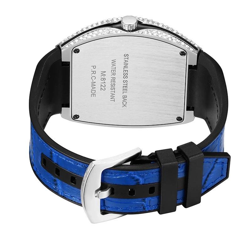 Men Wristwatch Automatic Quartz Clock Male Rhinestone Arabic Numeral Dial Watch