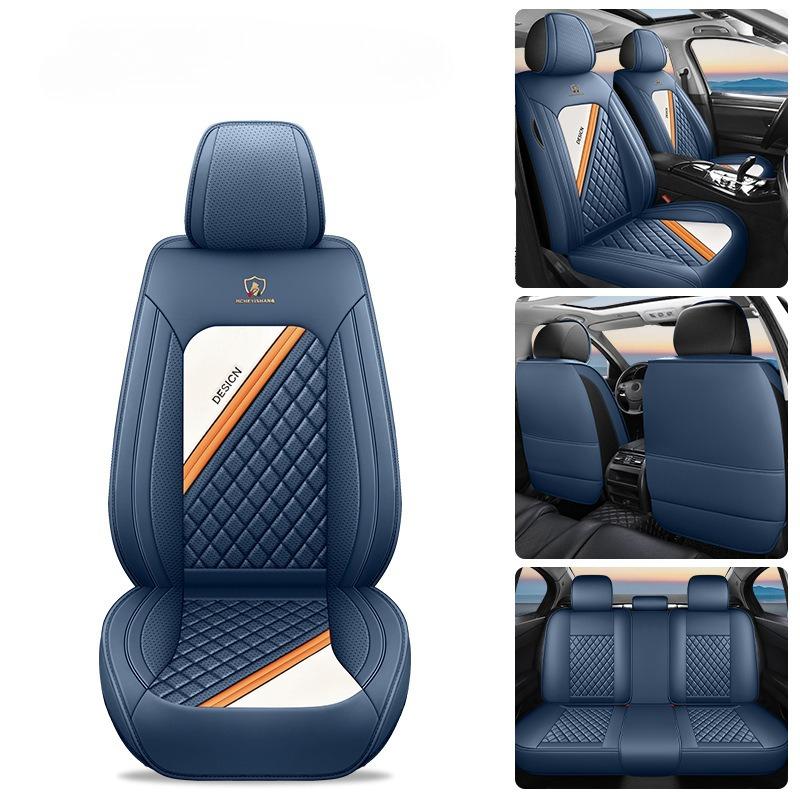 5-Seat Car Seat Covers | Summer Faux Leather Comfortable Breathable Universal Fit Seat Cushions for All Seasons