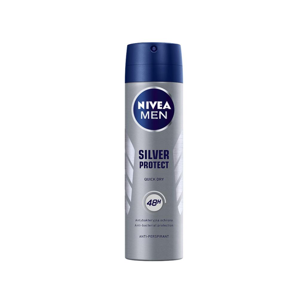 Nivea Men Silver Protect Antiperspirant Spray 150ml – Long-Lasting Sweat & Odor Defense for 24-Hour Freshness