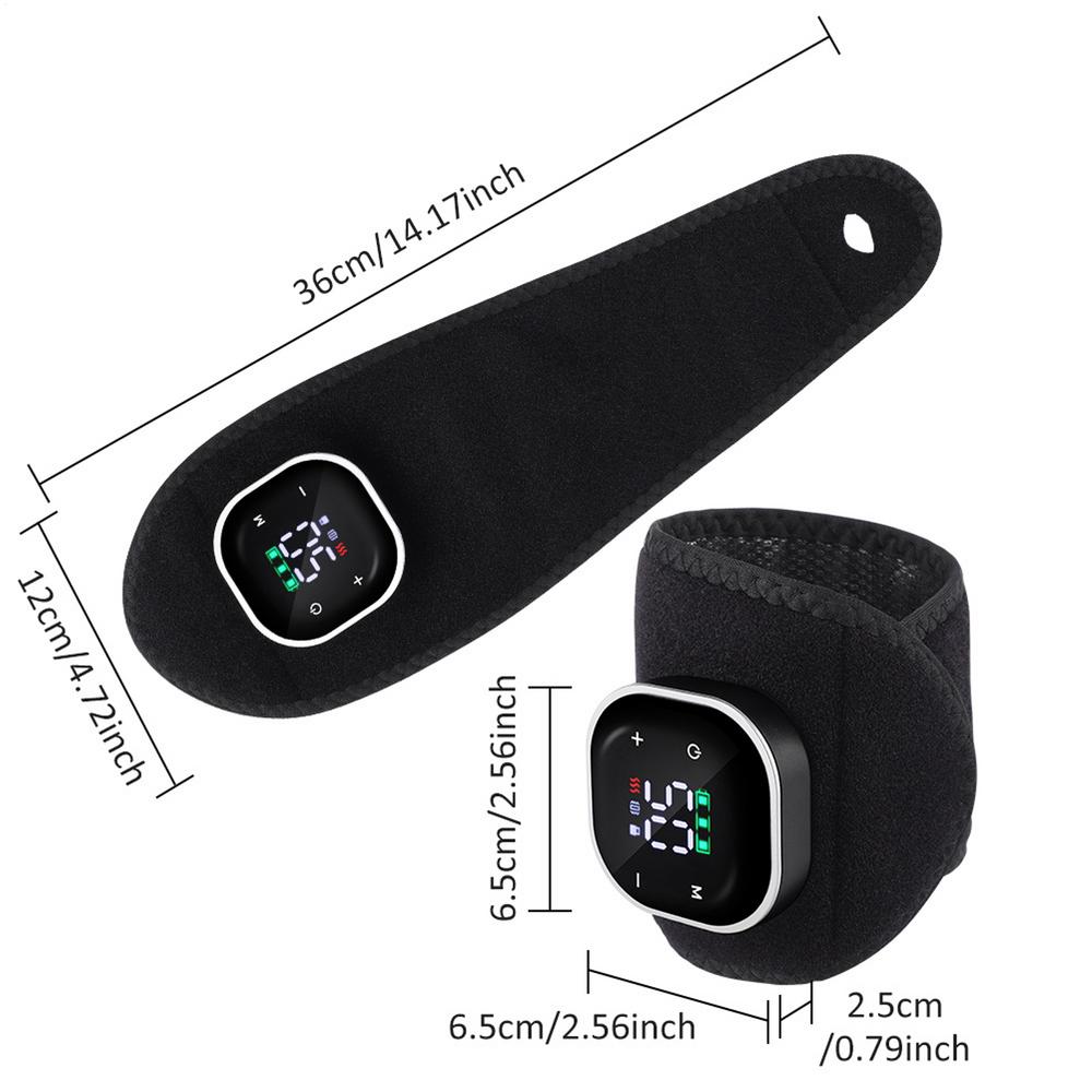 

Hand Heating Pad 3 Vibration Levels USB Rechargeable LED Touch Screen Massager Electric Wrist Warmers for Winter Outdoor Indoor чорний