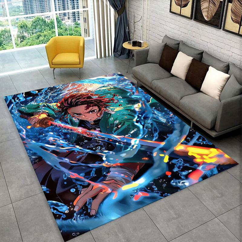 Cartoon Demon Slayer Anime Kamado Nezuko Tanjirou Carpet Rug for Playroom Bedroom Living Room Sofa Home,kid Non-slip Floor Mat